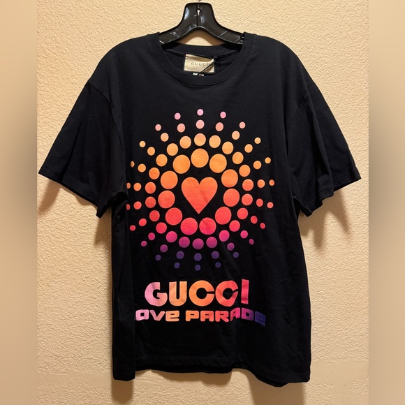 New Authentic Gucci Love Parade Logo Shirt Size L - Picture 5 of 14